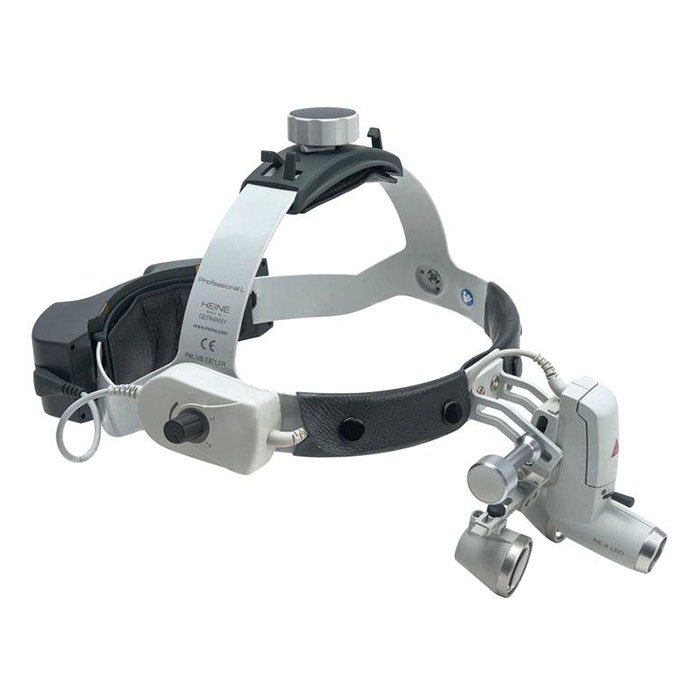 Налобный осветитель ML4 LED UNPLUGGED с лупой HR 2,5Х/420 мм, Heine, Германия